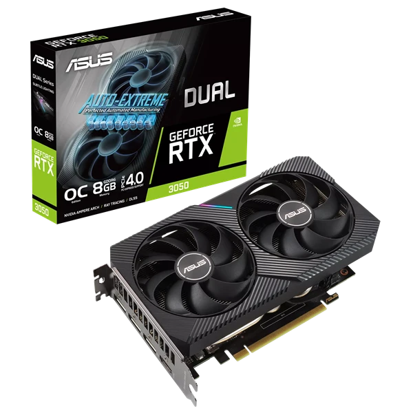 RTX 3050 ASUS DUAL OC 08GO GDDR6 128BITS 3DP 1 HDMI