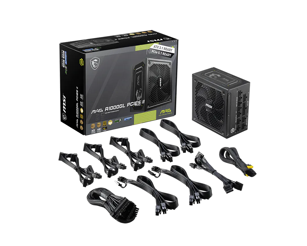 MSI A1000GL 1000W 80 PLUS GOLD PCIE 5.1