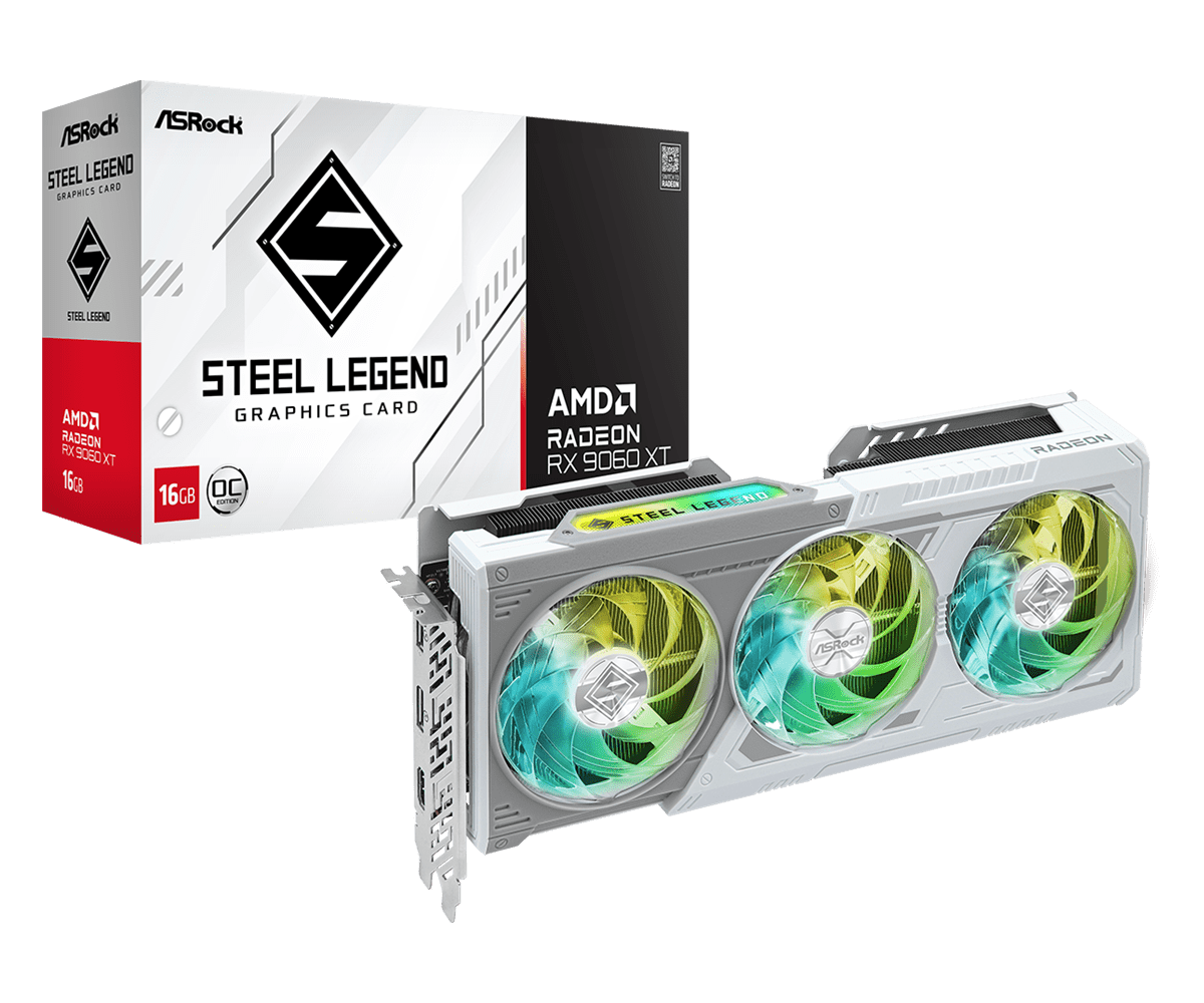ASROCK RX 9060 XT 16GB STEEL LEGEND OC