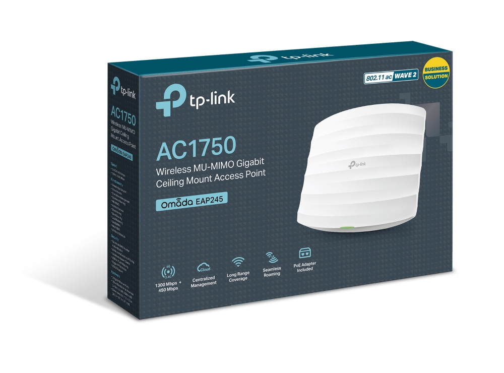 EAP245 Point d'accès WiFi bi-bande AC1750 PoE Gigabit - Plafonnier
