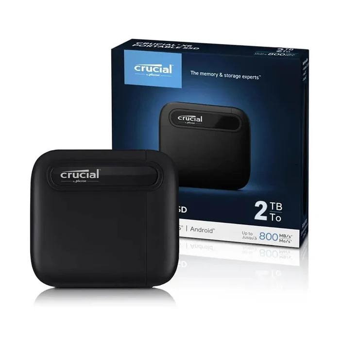 SSD EXTERNE CRUCIAL X6 PORTABLE 2TO TYPE C 800MB/s