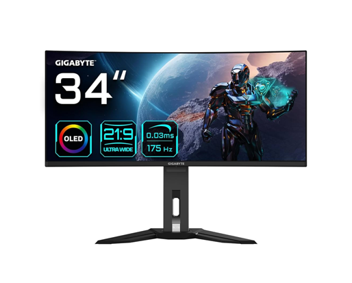 ECRAN GIGABYTE MO34WQC – 0.03MS – 175HZ – 2K – OLED – CURVED – 34″