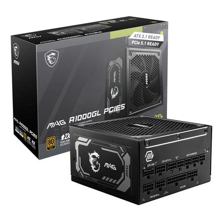 ALIMENTATION MSI MAG A1000GL 1000W 80PLUS GOLD MODULAIRE PCIE5.0