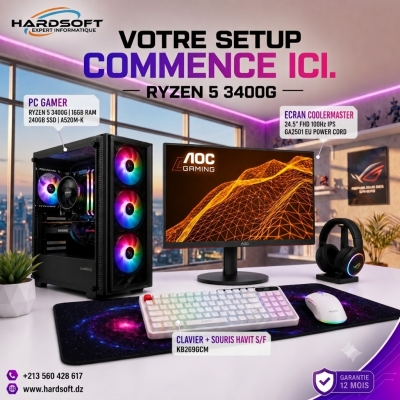 SETUP GAMING RYZEN 5 3400G PACK 4