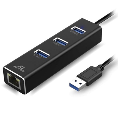 ADAPTATEUR ADVANCE USB 3.0 RESEAU GIGABYTE ETHERNET RJ45 + 3 PORT USB3.0