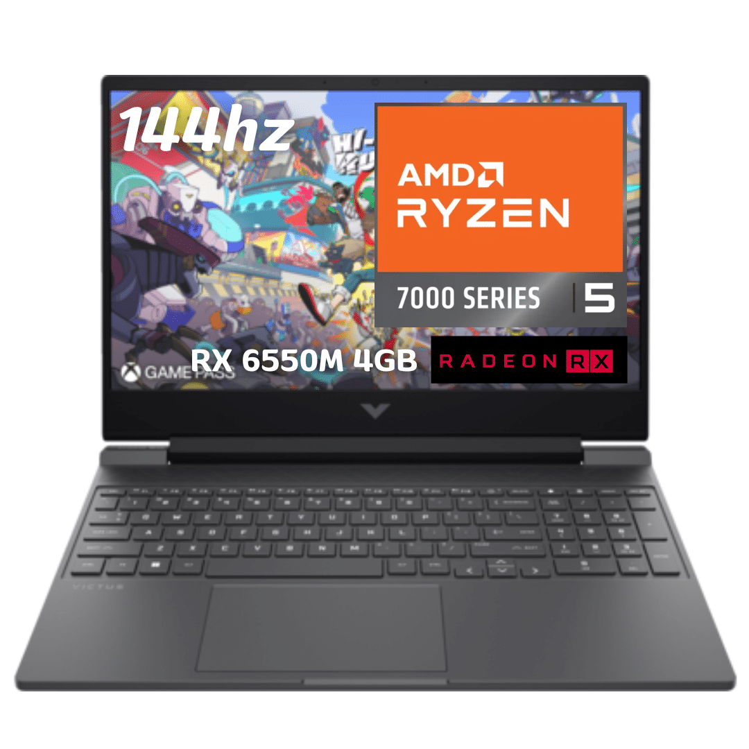 HP VICTUS 15-FB2063DX GAMING RYZEN 5 7535HS RAM 8GO SSD 512GO RX 6550M 4G 144Hz