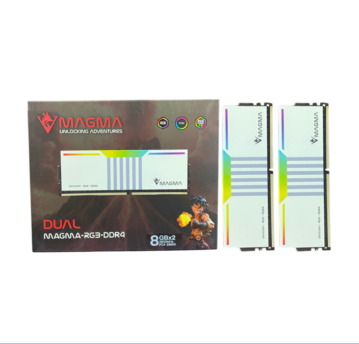 RAM MAGMA 16GO 2X8GO 3600MHZ DDR4 RGB WHITE