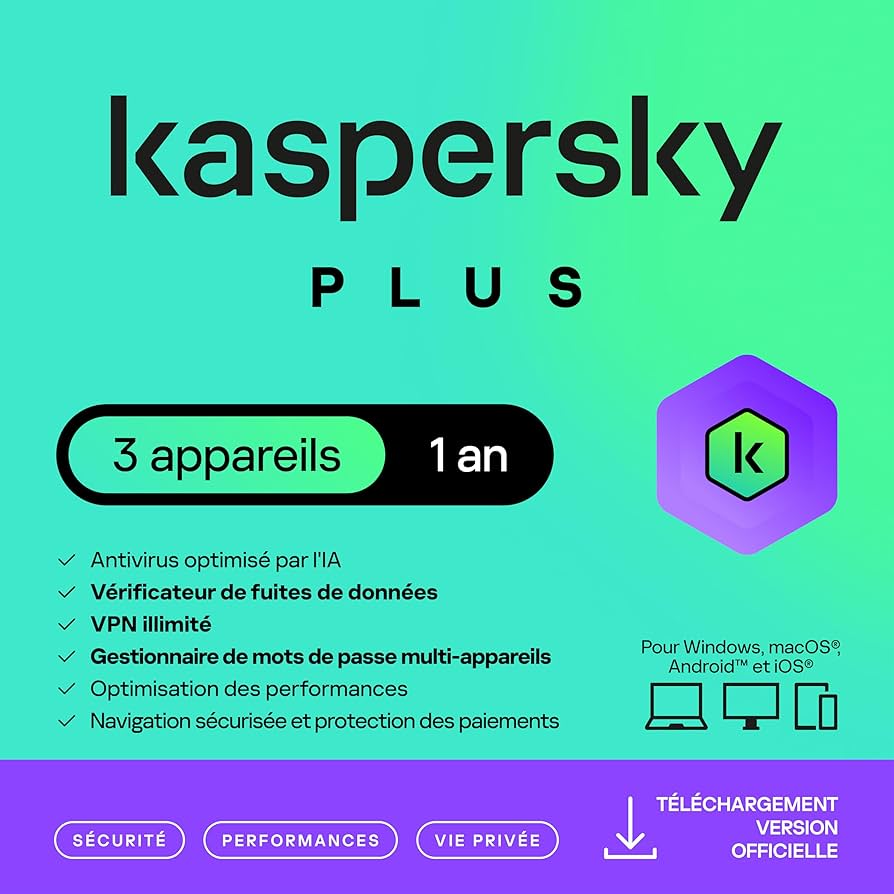 KASPERSKY PLUS INTERNET SECURITY 3 APPAREIL