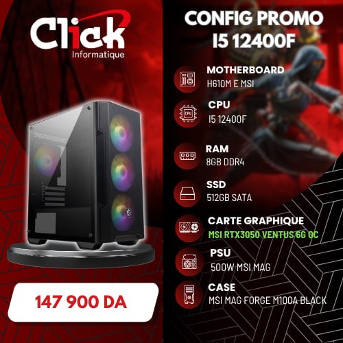 Intel I5 12400F / 8GB DDR4 / 512GB SSD/ RTX 3050 VENTUS