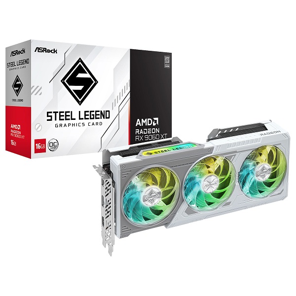 RX 9060XT ASROCK STEEL LEGEND GAMING 16GO GRRD6 128 BIT DP X2/HDMI X1