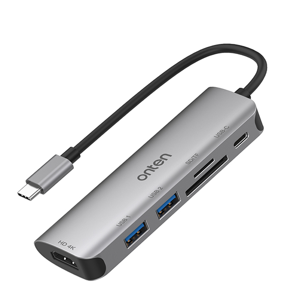 HUB ONTEN OTN-95116D (TYPE C TO HDMI+SD+02USB+TYPE C)