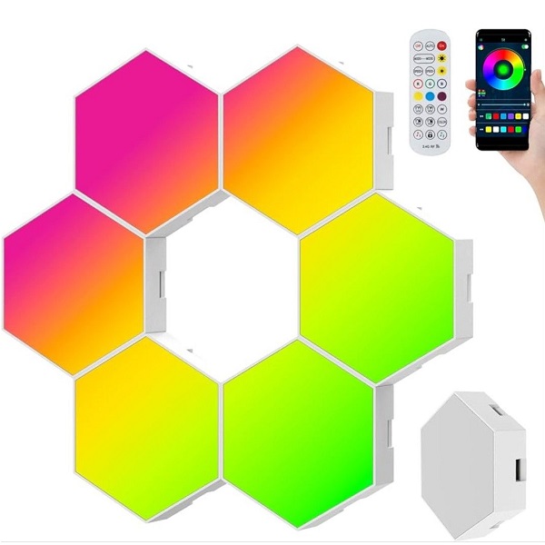 LAMPE RYUKAI 6PCS RGB MURALE STYLE HEXAGON + WIFI VOICE REACT