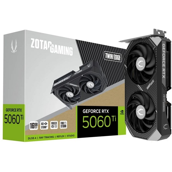 RTX 5060TI 08GO GDDR7 128BIT ZOTAC GAMING TWIN EDGE TVD (vent seule +5%)