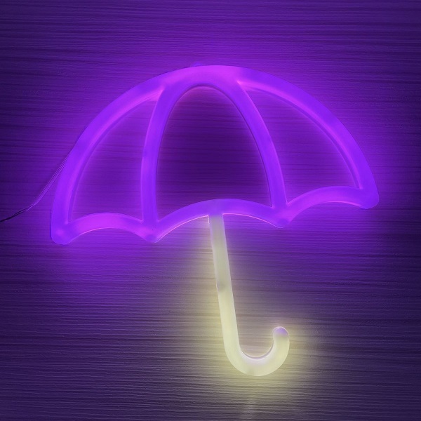 LAMPE LED MOTIF PARAPLUIE (ROSE+CHAUD)