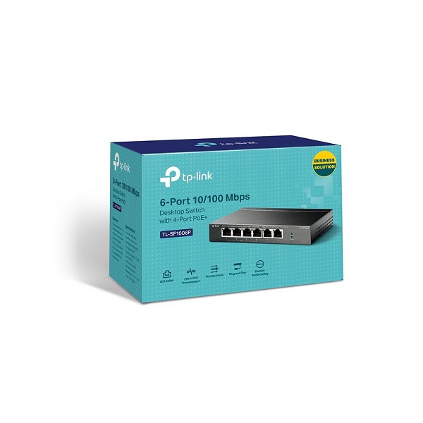 SWITCH 6 PORTS TP-LINK TL-SF1006P 10/100MBPS 4PORTS PoE+