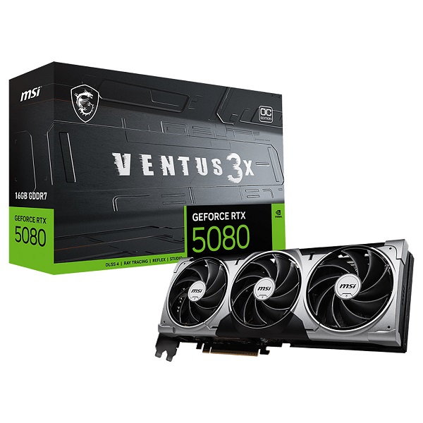 RTX 5080 MSI VENTUS 3X 16GB GDDR7 OC PLUS BLACK