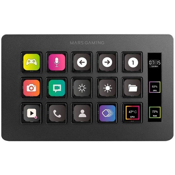 STREAM DECK MARS GAMING MSD-ONE 15KEYS + SCREEN BLACK
