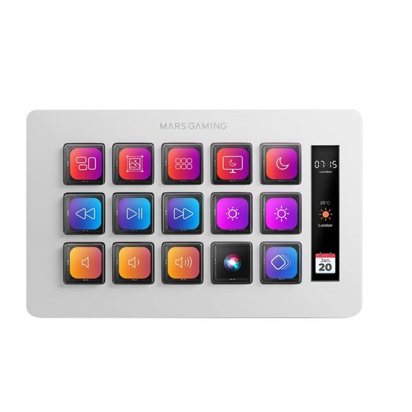 MARS GAMING MSD-ONE 15KEYS + SCREEN WHITE