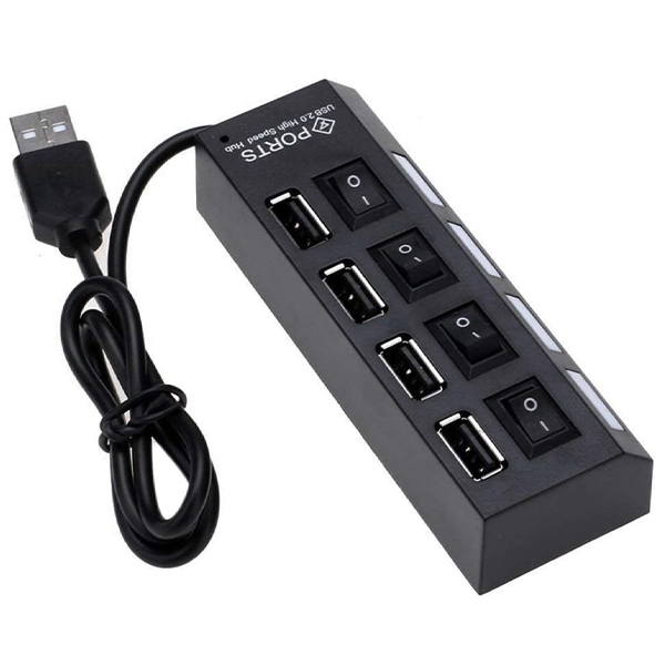 HUB USB 2.0 4 POTRS HI SPEED avec interupteurs