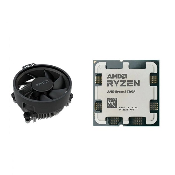 RYZEN 5 7500F 6-COEURS 12-THREADS 3.7GHZ/5.00GHZ 38MO CACHE 65W TRAY + VENTILLO