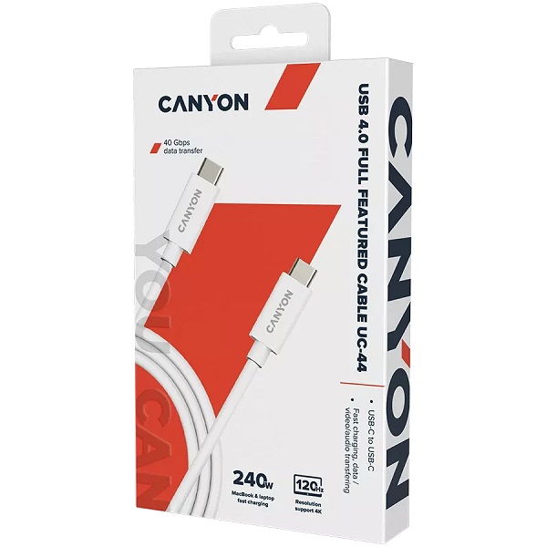 CANYON UC-44 TYPE-C TO TYPE-C 240W / 120HZ WHITE