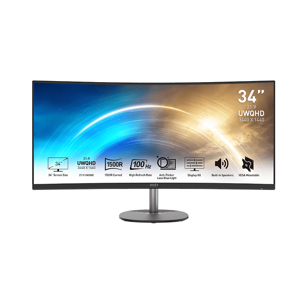 MSI PRO 34" MP341CQ UWQHD CURVED BLACK 100Hz 1500R