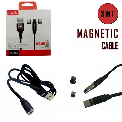 CABLE HAVIT MAGNETIC 3 IN 1 IPHONE ANDROID TYPE C