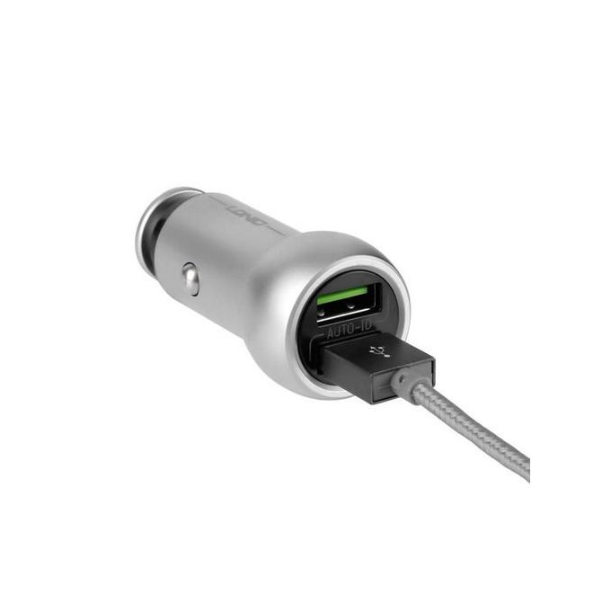 Ldnio Chargeur Auto C401 - Avec USB Micro - Câble 1M - Gris