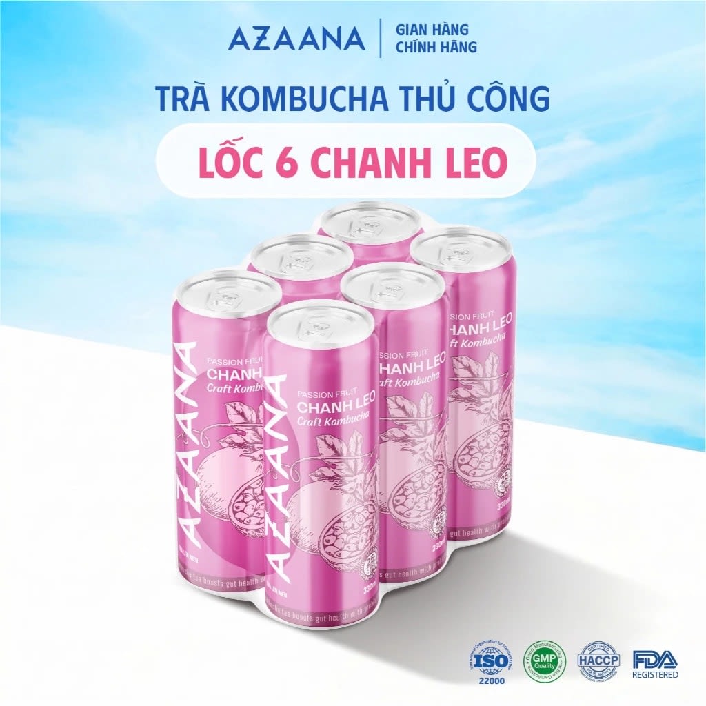 Trà Craft Kombucha Vị Chanh leo (Lốc 6 lon - 330 ml/lon) - 1