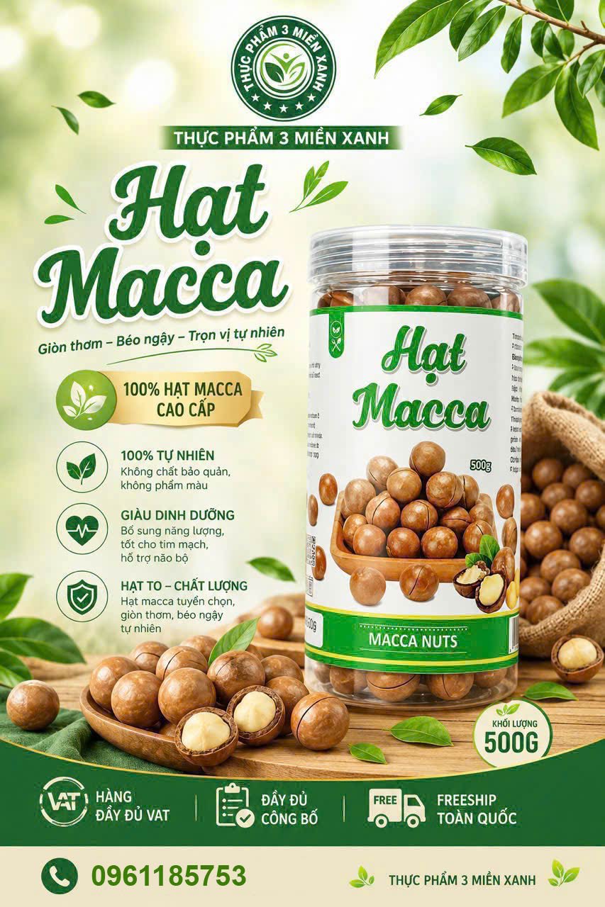 Hạt Macca (hộp 500g) - 1