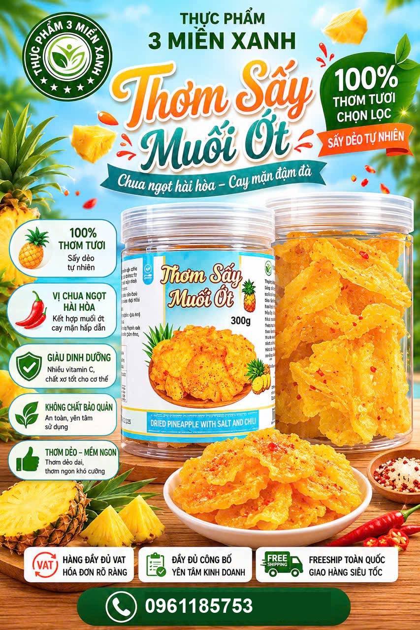 Thớm Sấy Dẻo Muối Ớt (hộp 300g) - 1