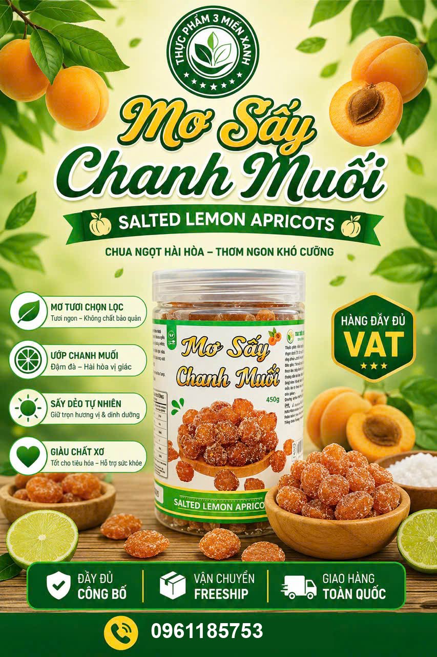 Mơ sấy chanh muối (hộp 450g) - 1