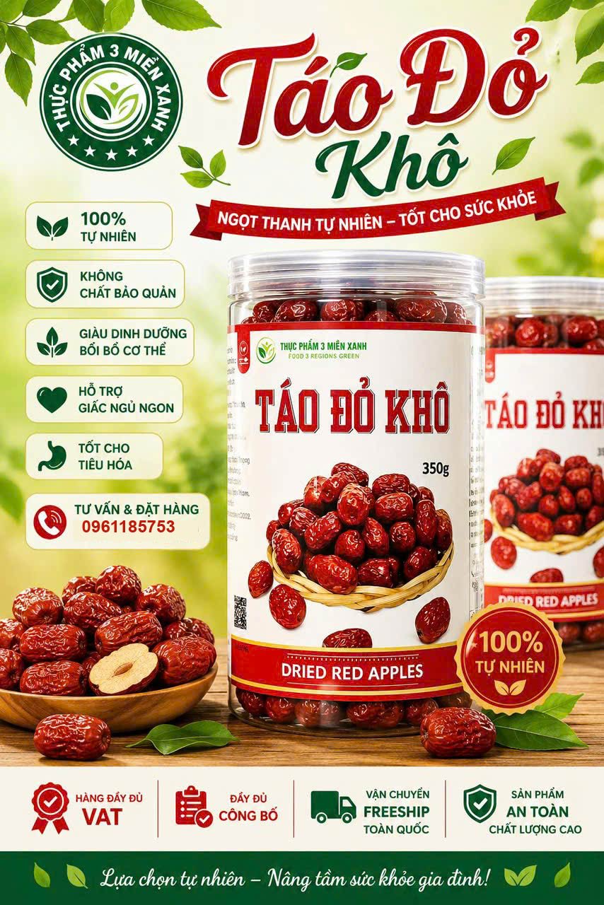 Táo đỏ khô (hộp 350g) - 1