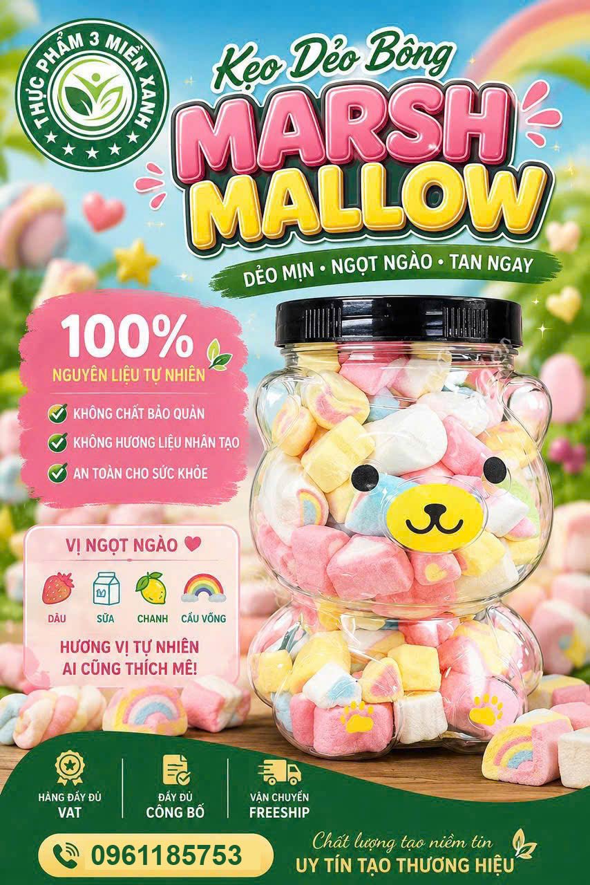 Kẹo dẻo bông Marshmallow (hộp 270g) - 1