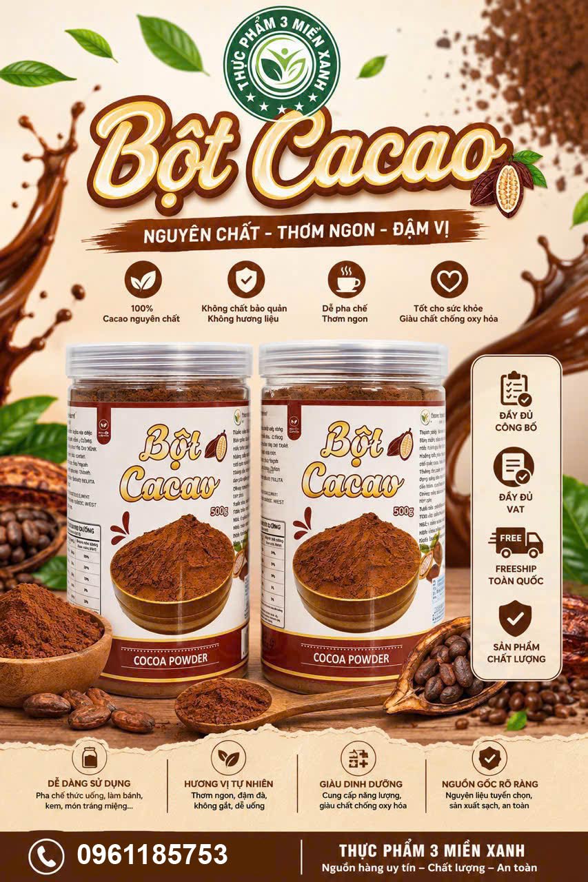 Bột cacao (hộp 500g) - 1