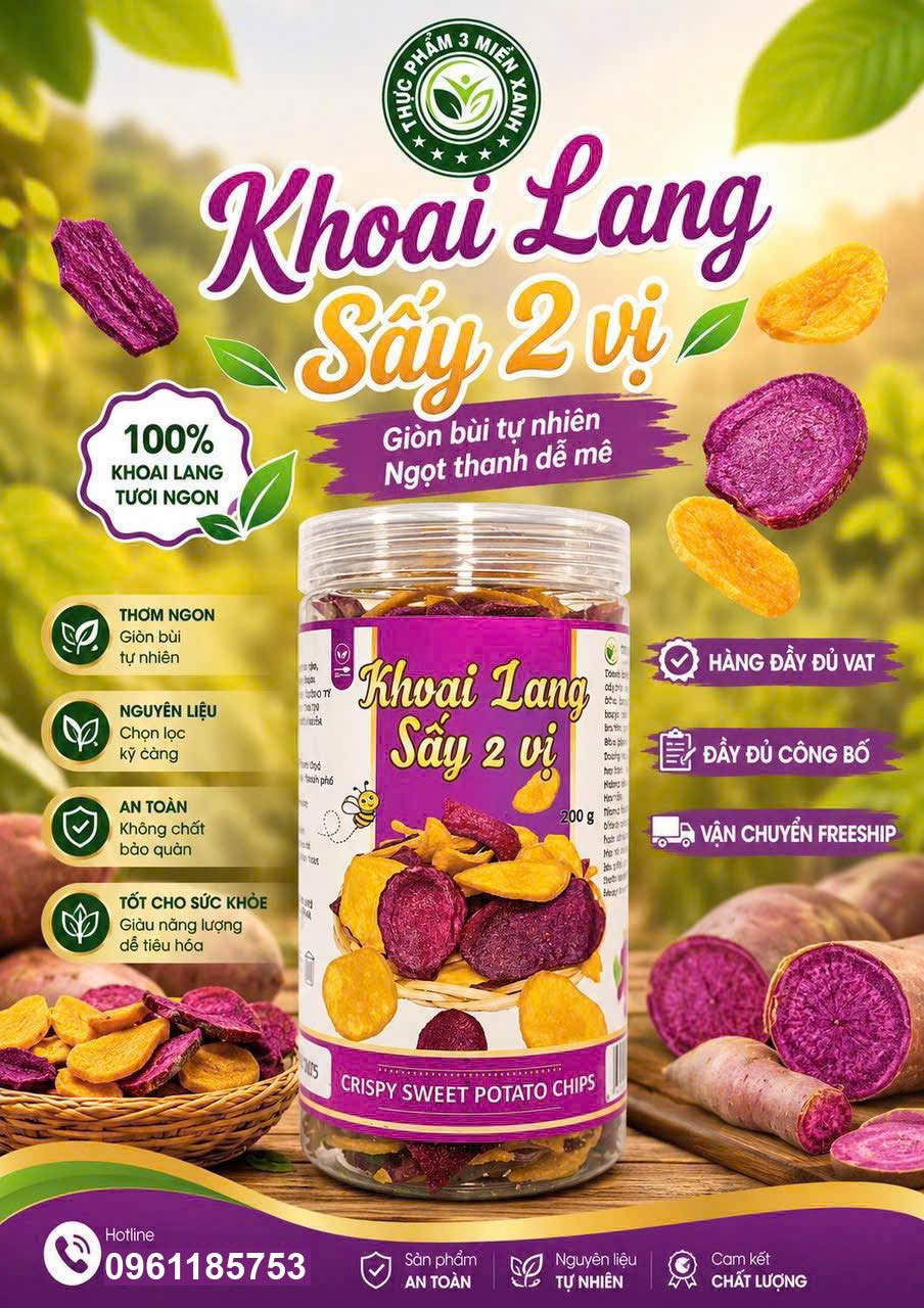 Khoai lang sấy 2 vị (hộp 200g) - 1