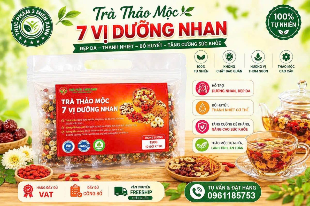 Trà thảo mộc 7 vị dưỡng nhan (túi zip 150g) - 1