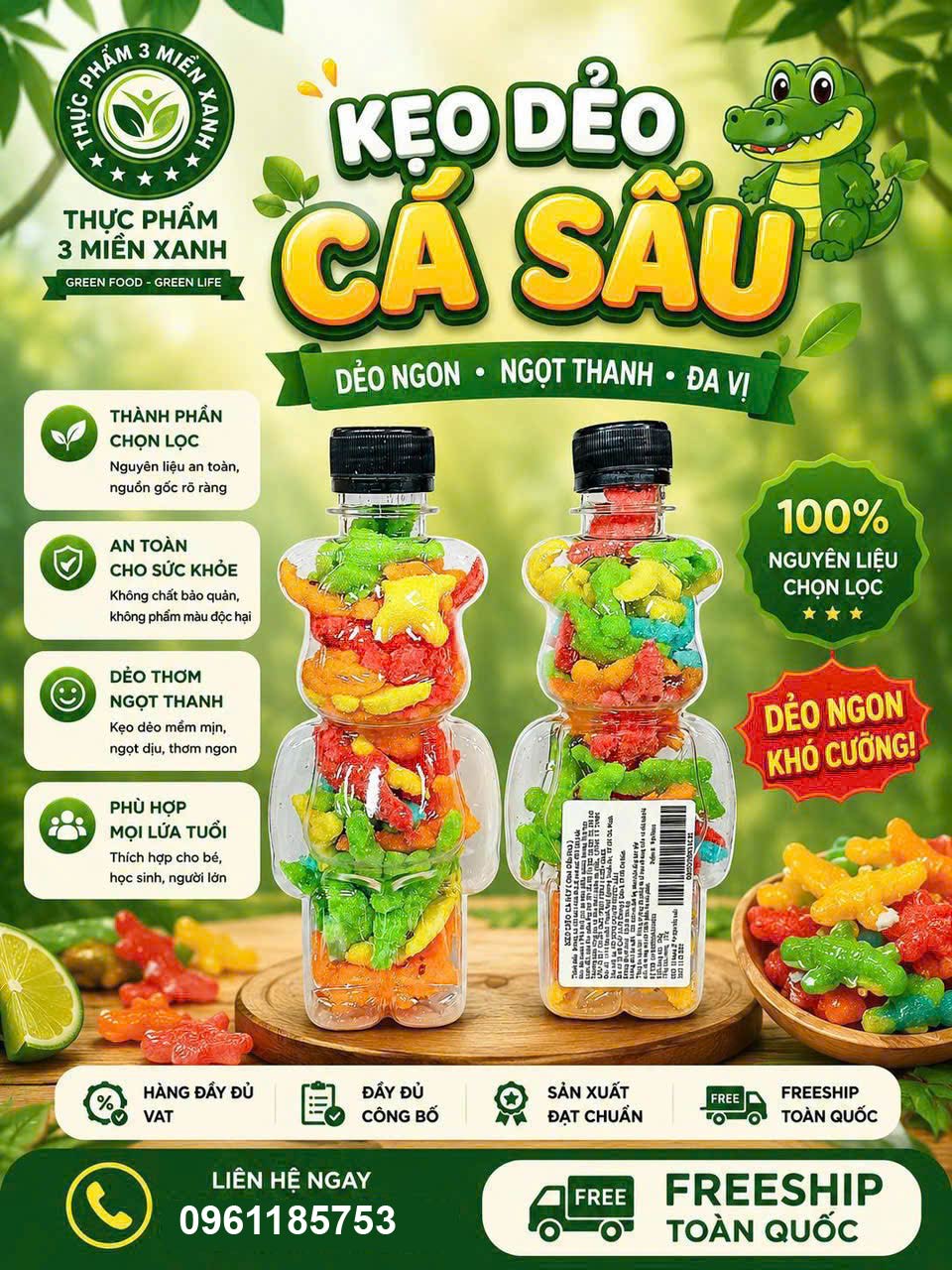 Kẹo dẻo cá sấu (hộp 130g) - 1