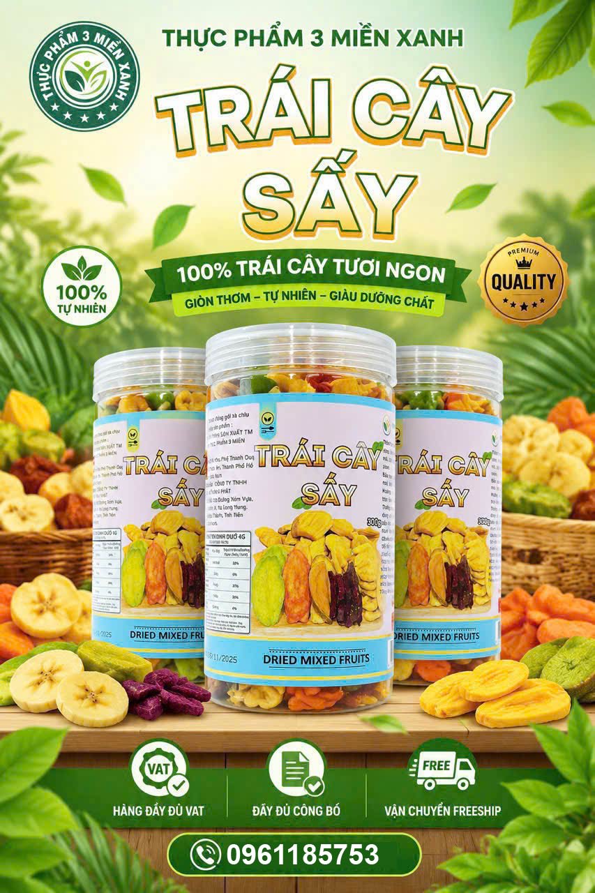Trái cây sấy giòn (hộp 300g) - 1