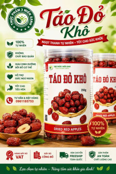 Táo đỏ khô (hộp 350g) thumbnail 1