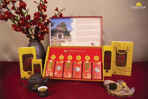 Trà ướp sen Hồ Tây - Thăng Long (hộp 6 bông, 6 viên)