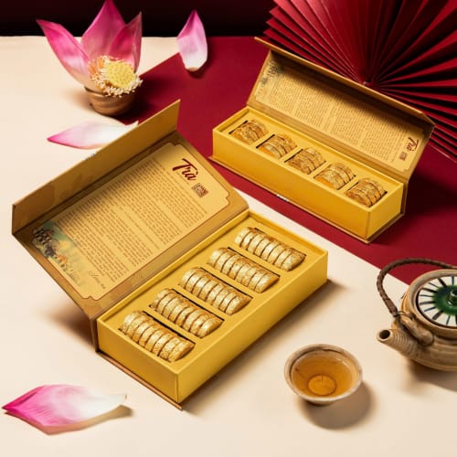 Hộp trà ướp sen Hồ Tây - Bách Niên (hộp 9 viên)