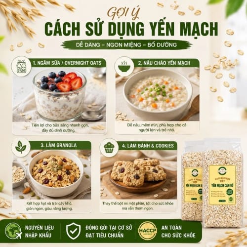 Yến Mạch cán vỡ/cán dẹt (túi 500g)
