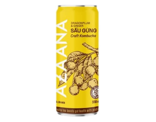 Trà Craft Kombucha Vị Sấu Gừng (lon 330 ml)