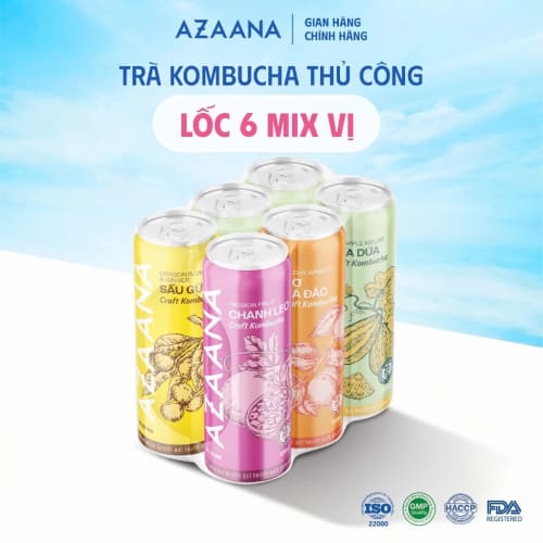 Trà Craft Kombucha Mix Vị (Lốc 6 lon - 330 ml/lon)