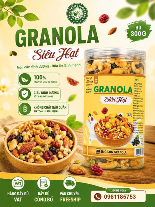 Granola Siêu Hạt (hộp 300g)