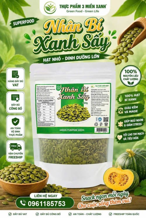 Nhân Bí Xanh Sấy MINI (túi 250g)