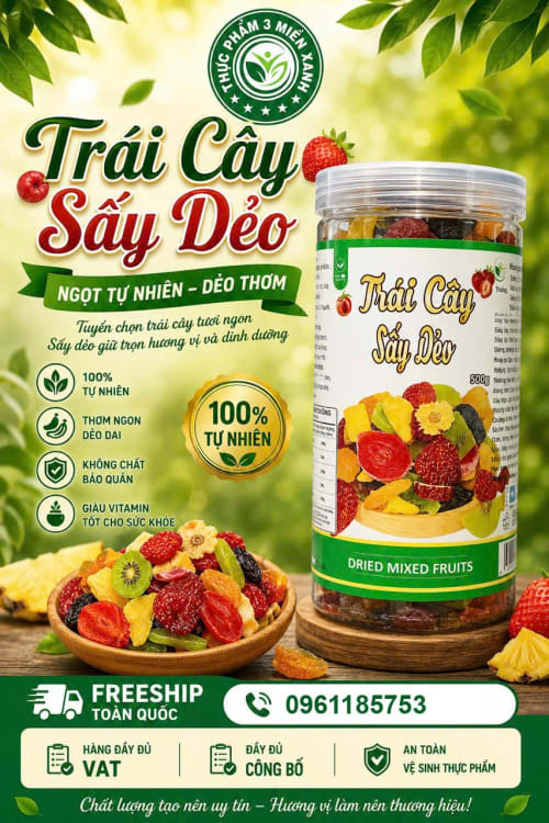 Trái cây sấy dẻo (hộp 500g)