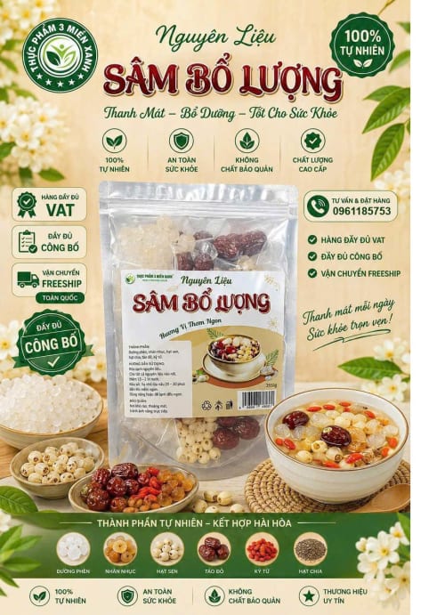 Nguyên liệu sâm bổ lượng (túi zip 350g)