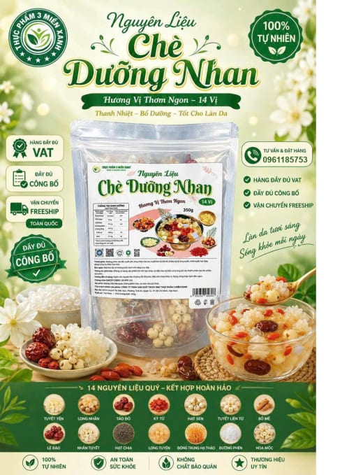 Nguyên liệu chè dưỡng nhan (túi zip 5000g)